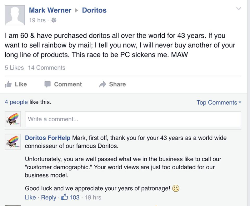Illustration for article titled Fake Doritos company trolls homophobic haters